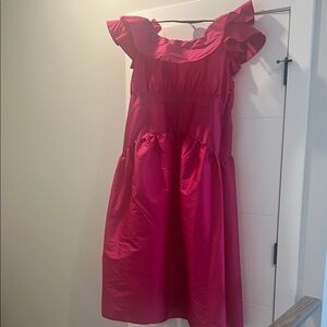 River Island Pink Flutter Sleeve Dress